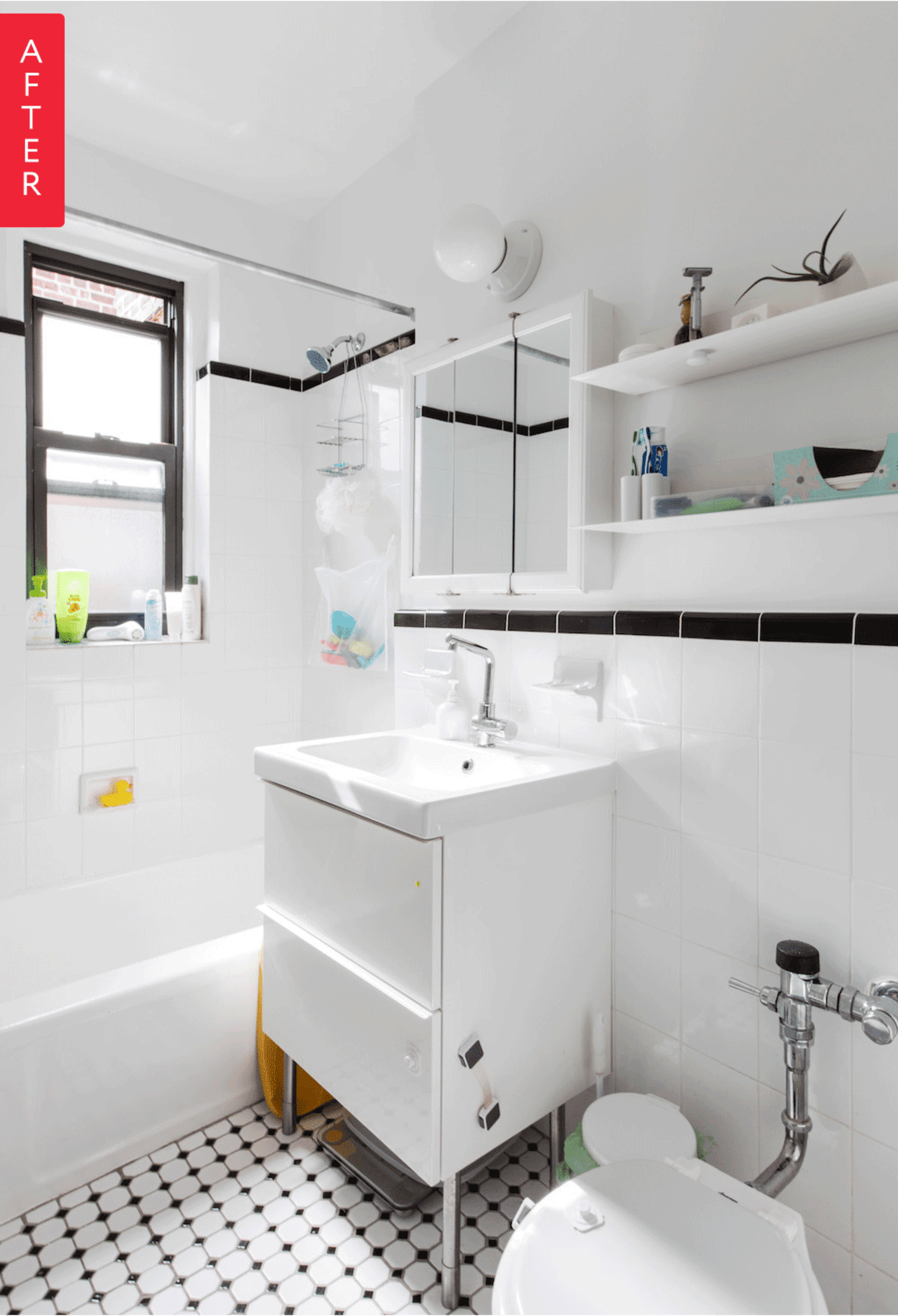 A BudgetFriendly MiniMakeover for a Boring Bathroom Apartment Therapy