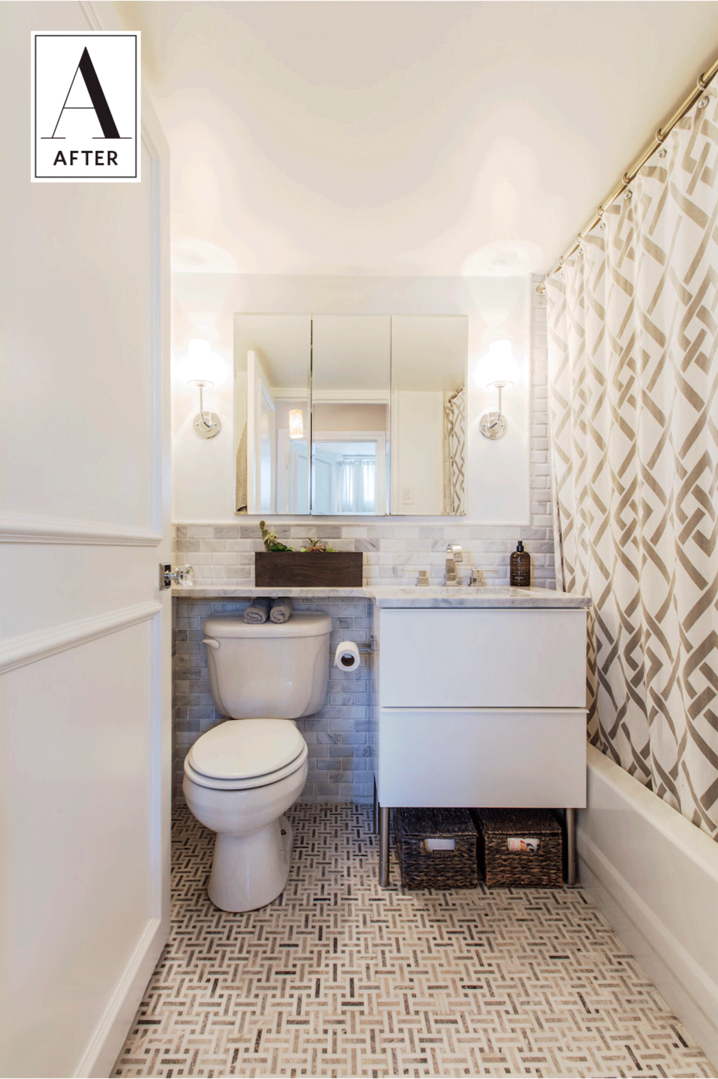 Before & After A Boring Bathroom Gets a Luxurious New Look Apartment