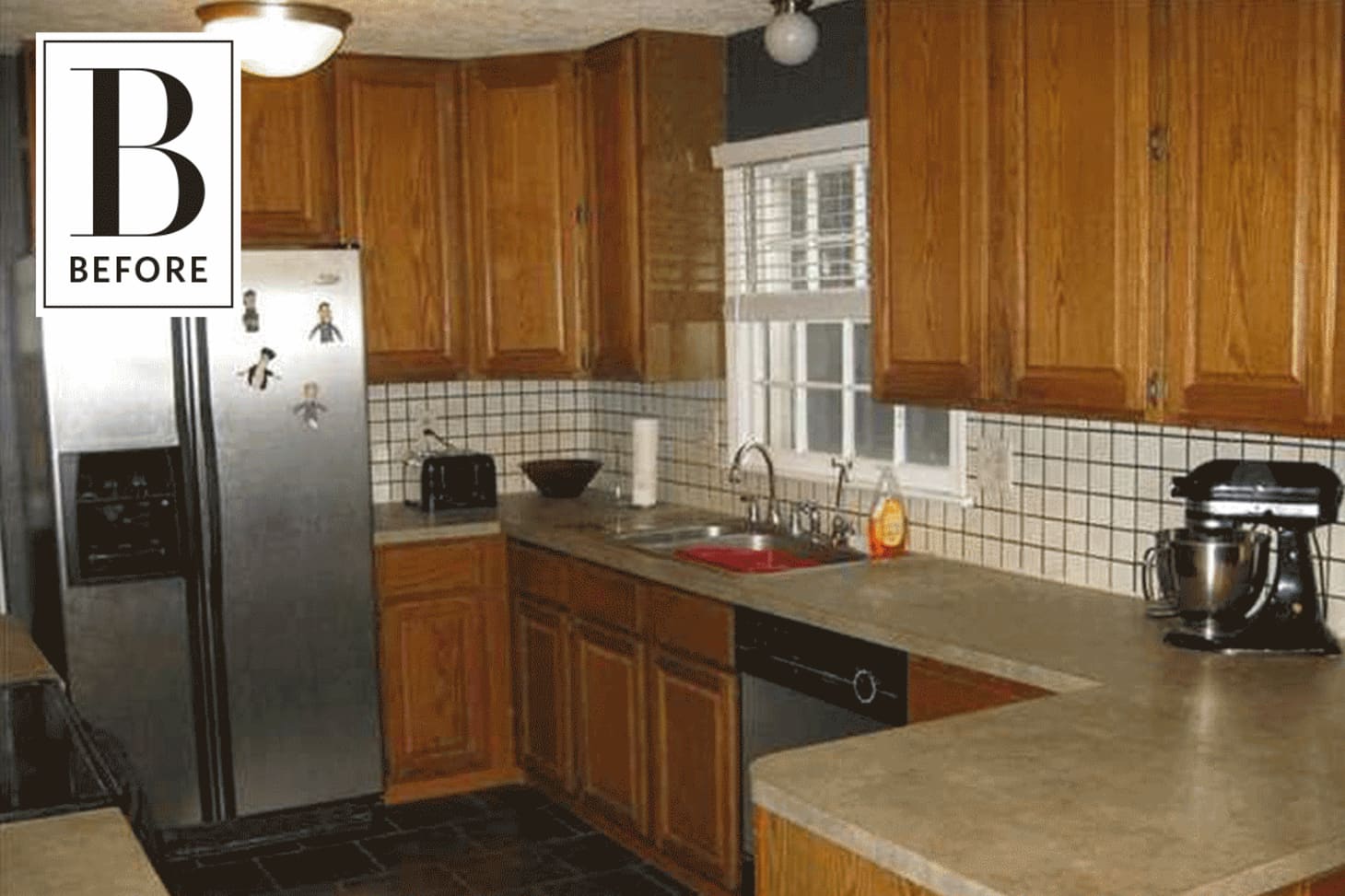 Before & After Makeover Painting Wood Kitchen White