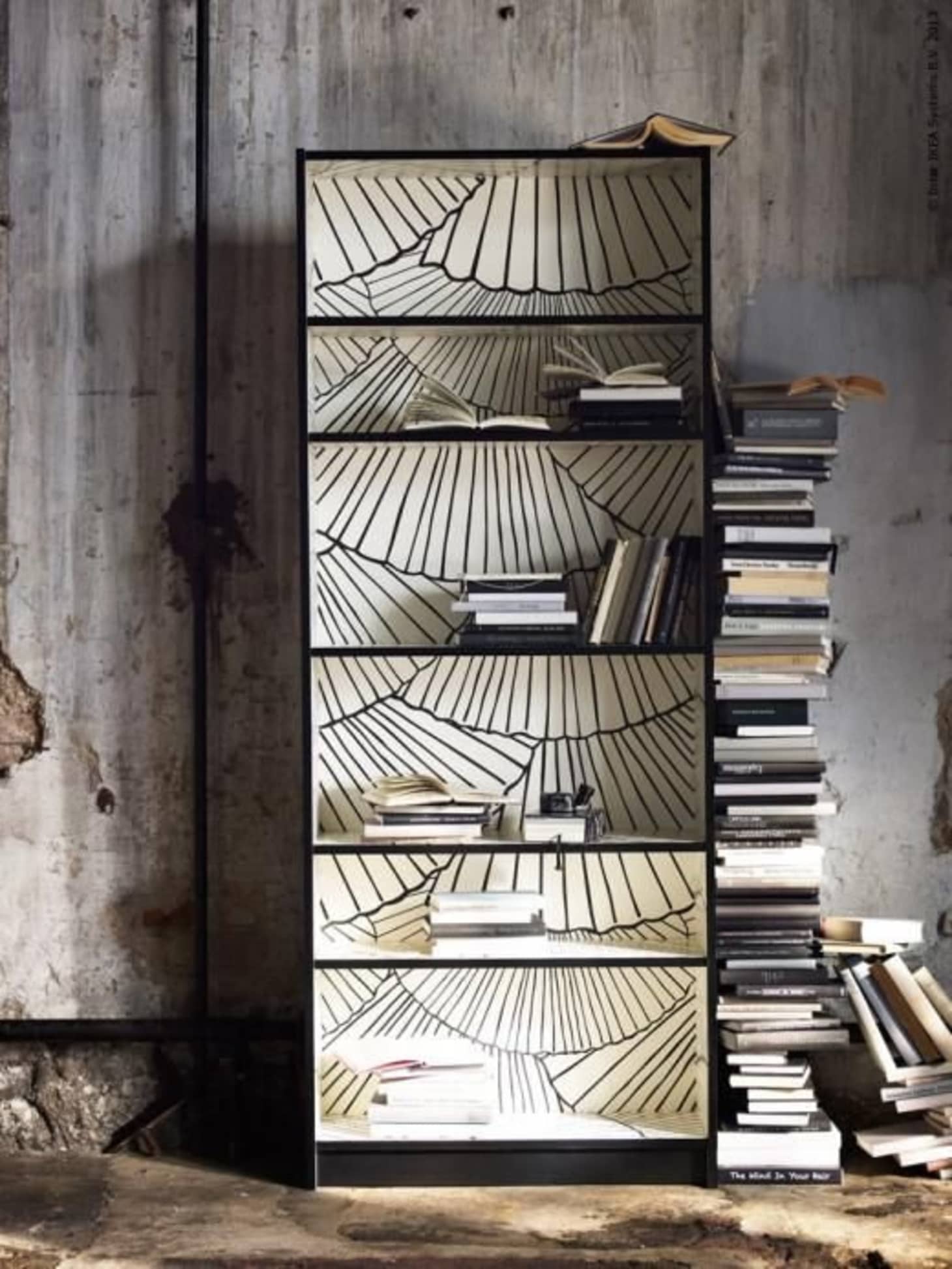 Add Wallpaper To Your Bookcase For An Instant Style Upgrade