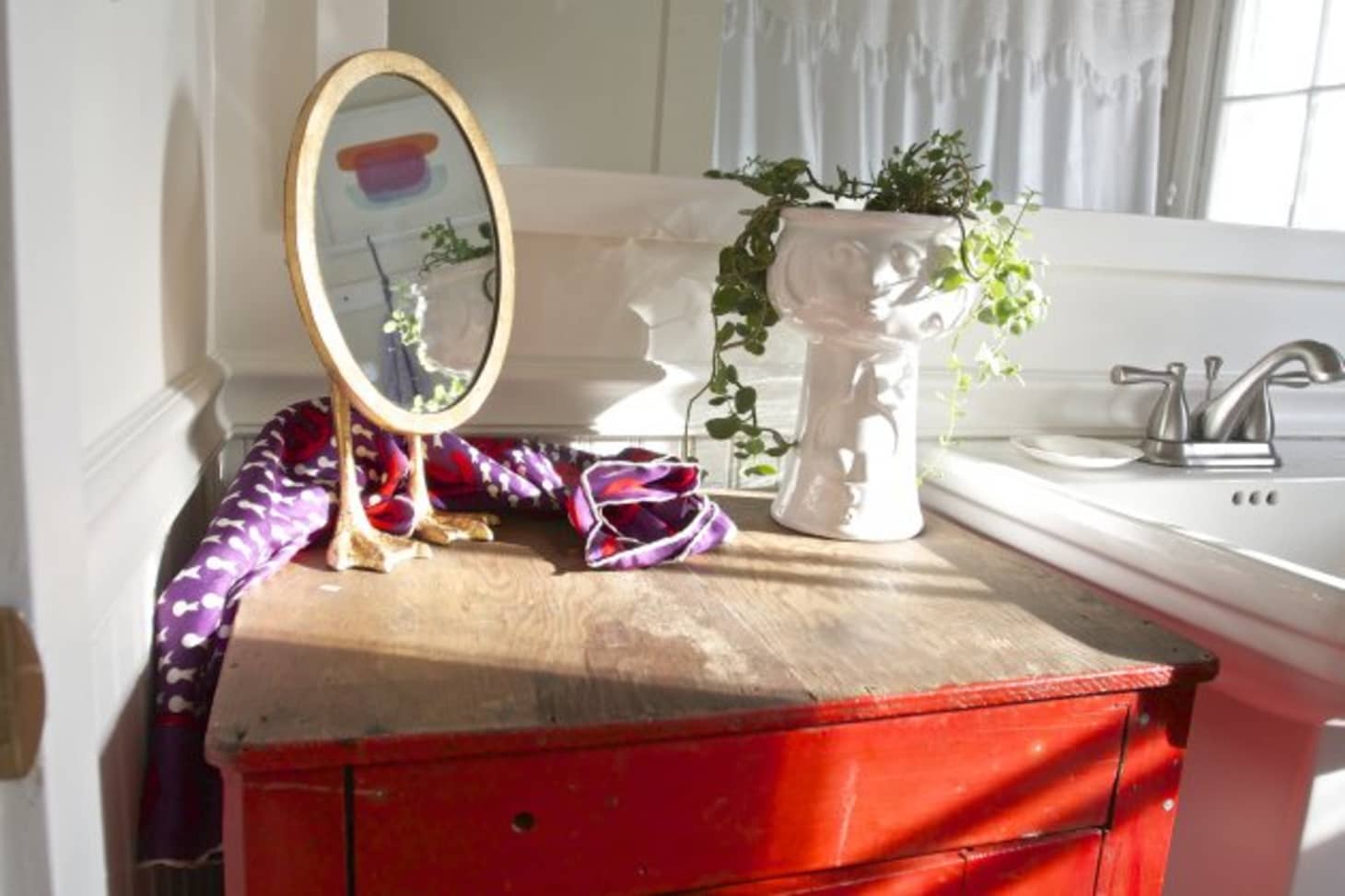 Before & After A Small Outdated Bathroom Gets a Bright and Cheerful