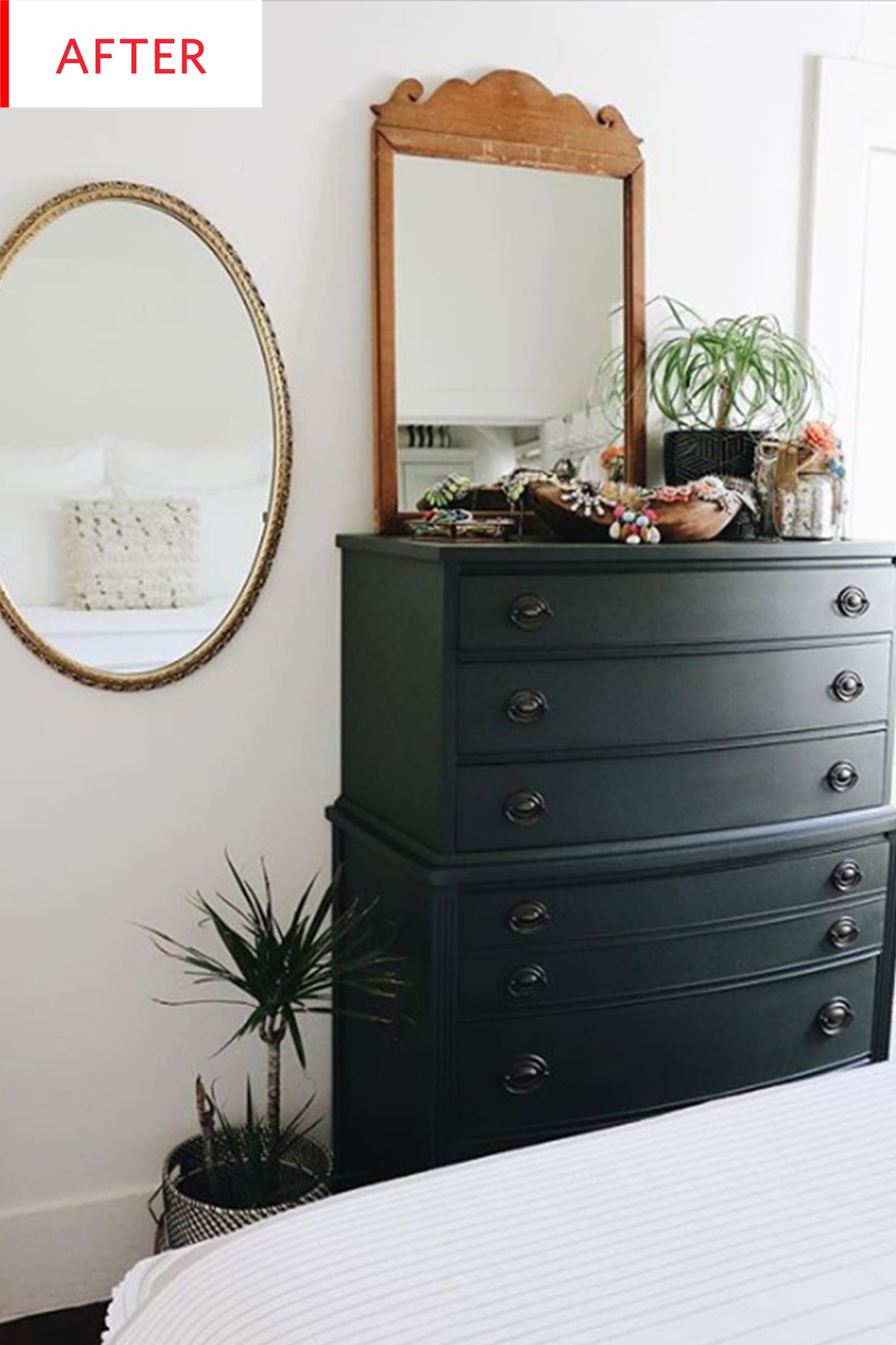 Green Painted Vintage Dresser Before And After Photos Apartment
