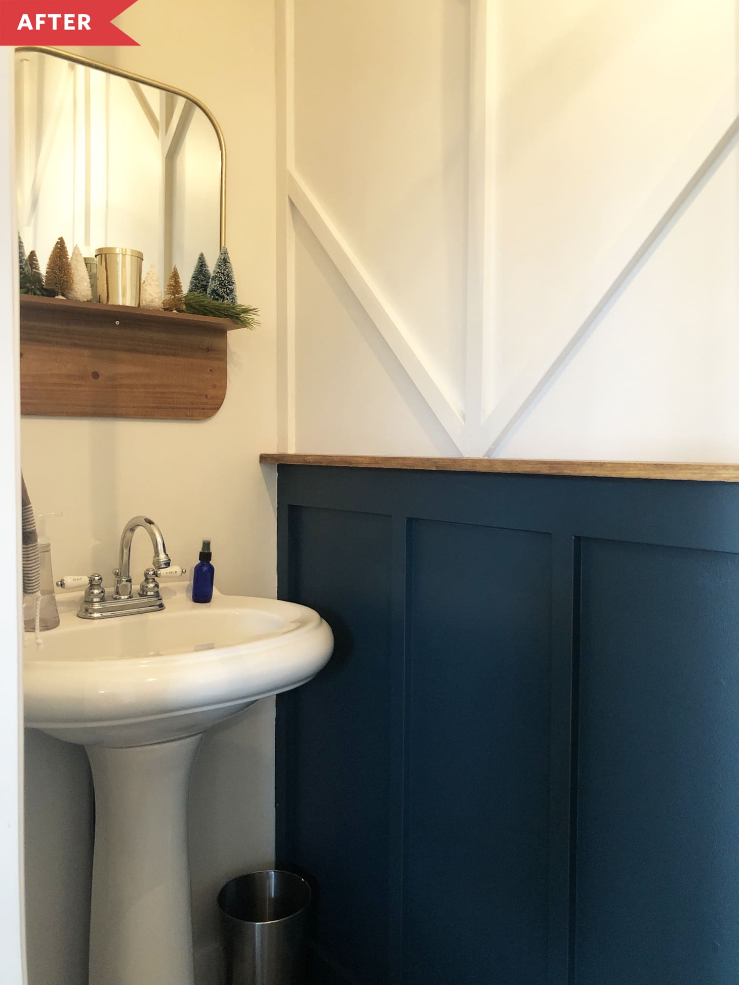 Tiny Powder Room Makeover Before And After Of A Small