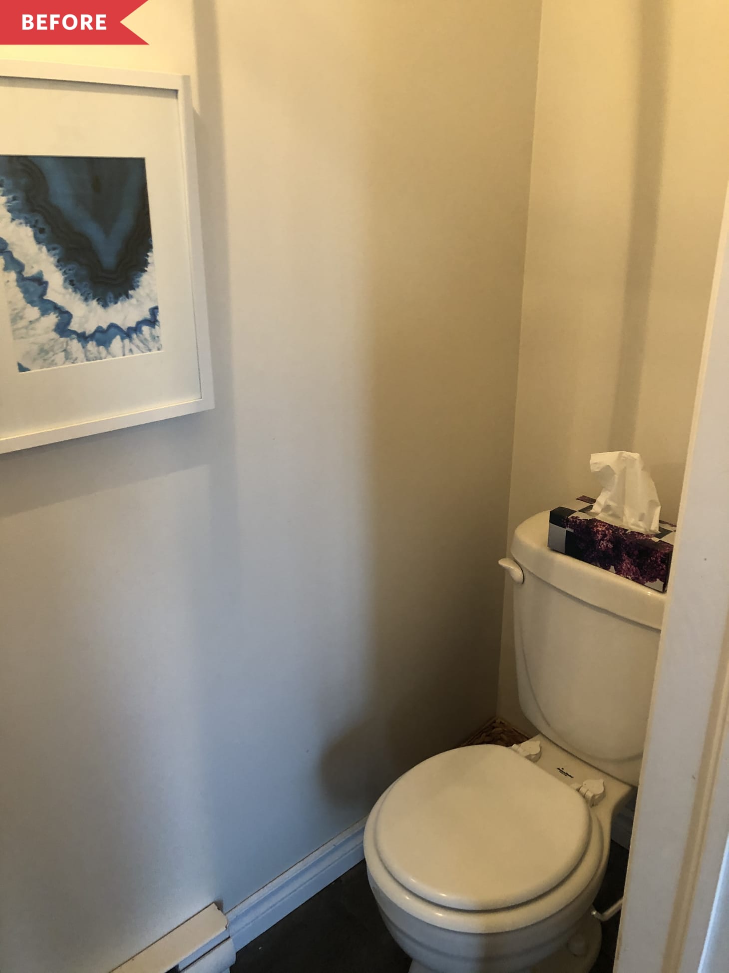 Tiny Powder Room Makeover Before And After Of A Small