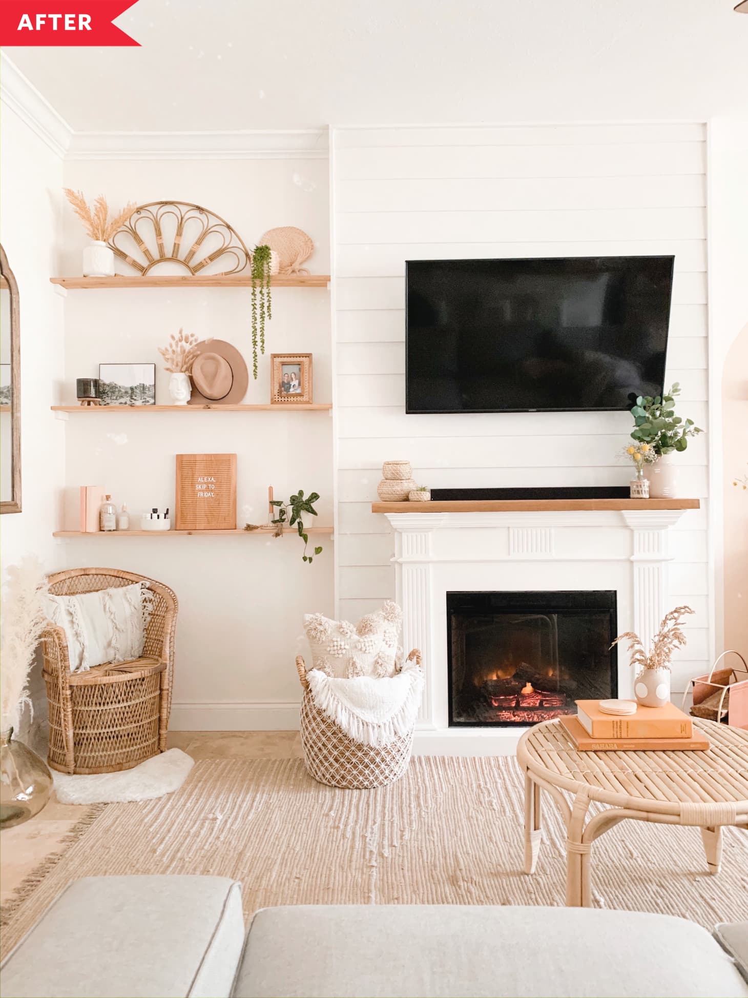 Shiplap Living Room Redo Apartment Therapy