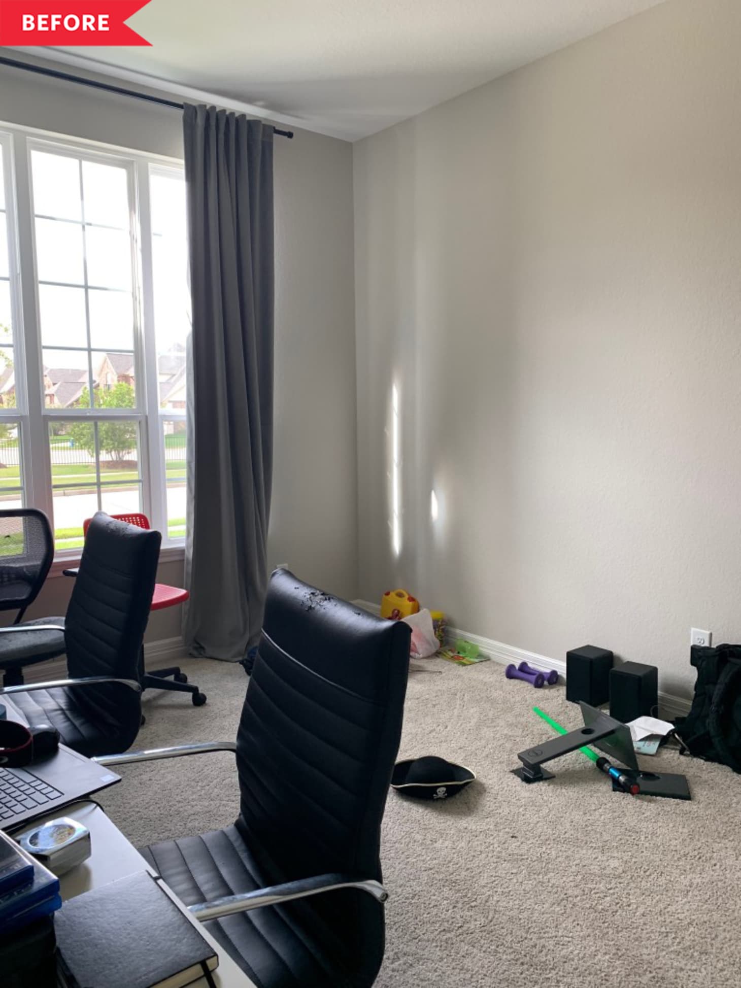 Home Office Redo With Shiplap And Ikea Hack Desk Apartment Therapy