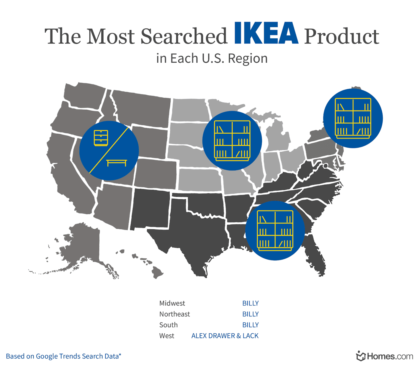 IKEA Most Searched Products U.S. By State Apartment Therapy