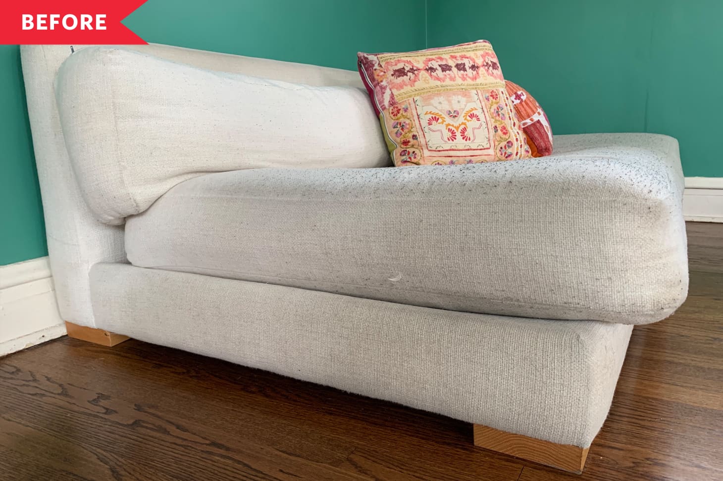 Before and After How to Clean and Fix a Saggy Bench Seat Sofa