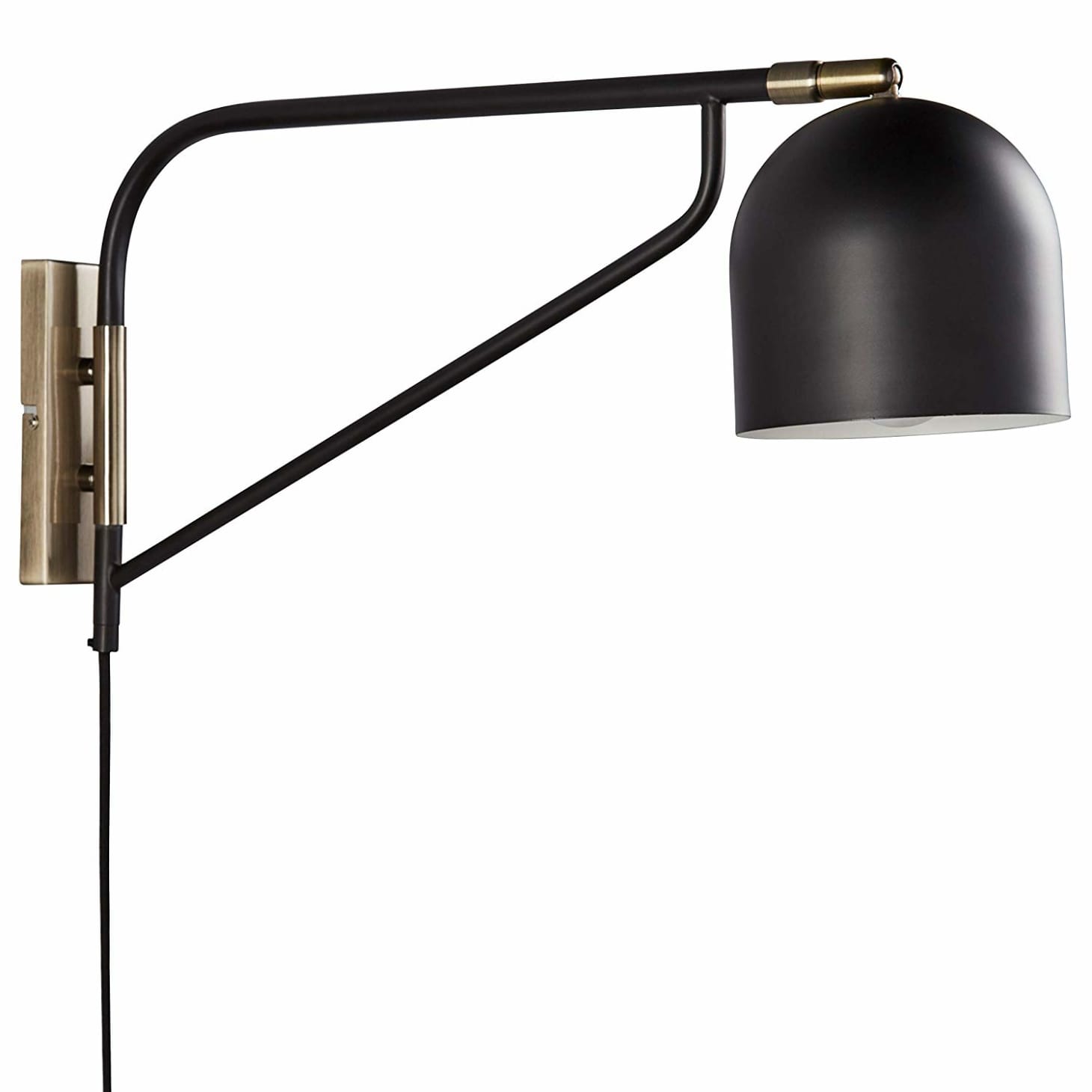 10h Rivet Mid Century Round Porch Light With Bulb Black