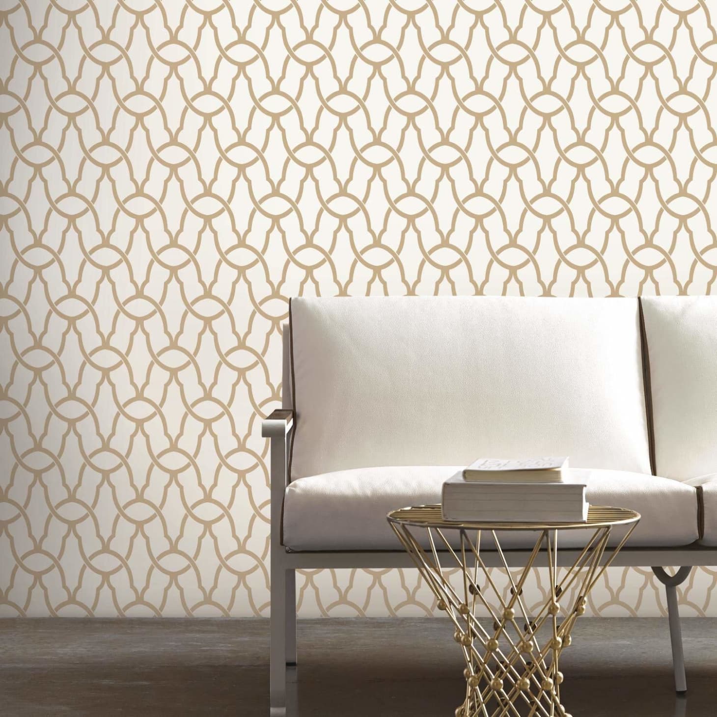 1. RoomMates Gold Trellis Peel And Stick Wallpaper