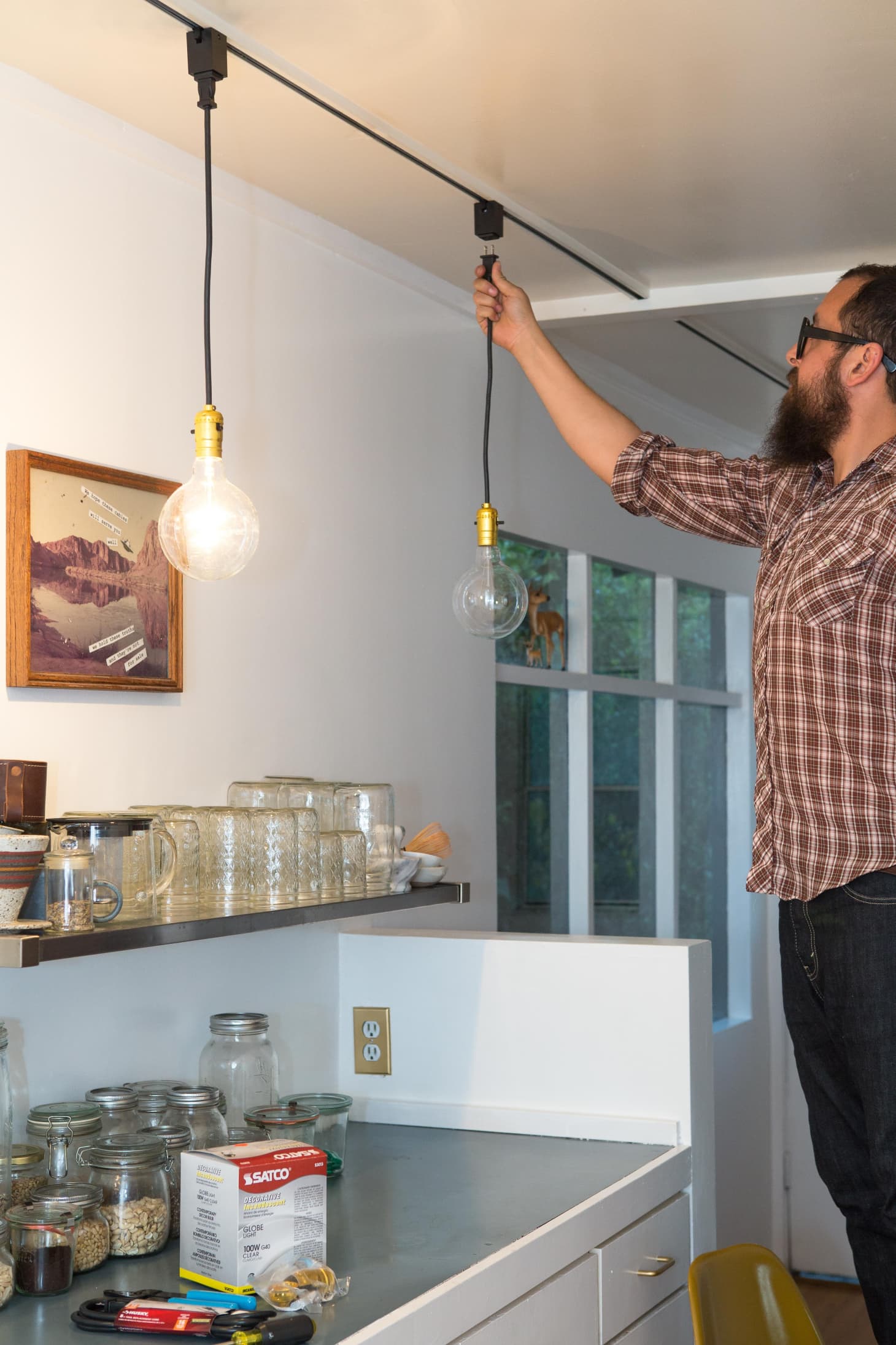 Plug-in Track Lighting Kit - 8-Light LED With 6.6ft Rail, Remote Control & Adjustable Heads, White
