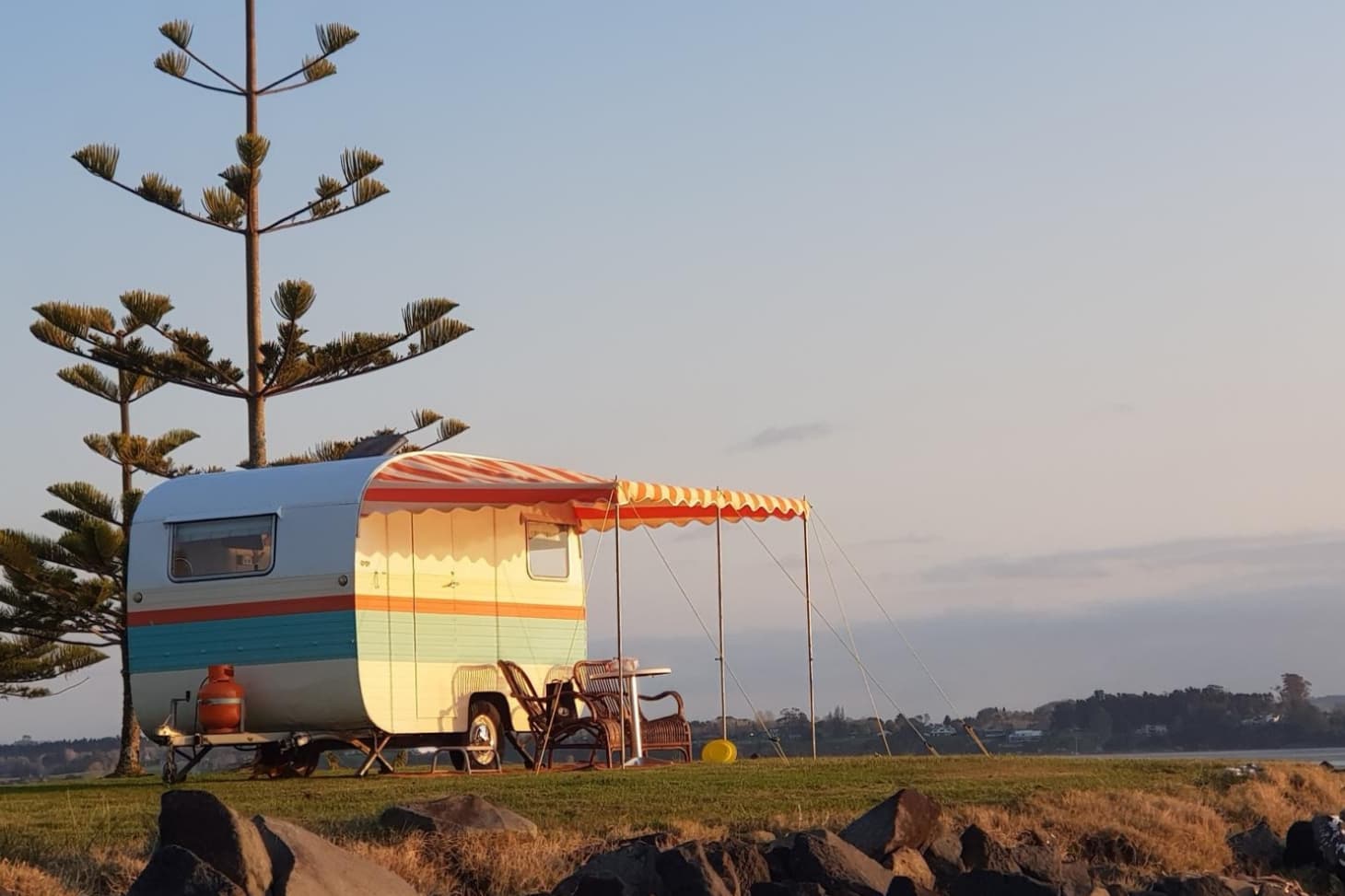 Beach Caravan Glamping Rental New Zealand | Apartment Therapy