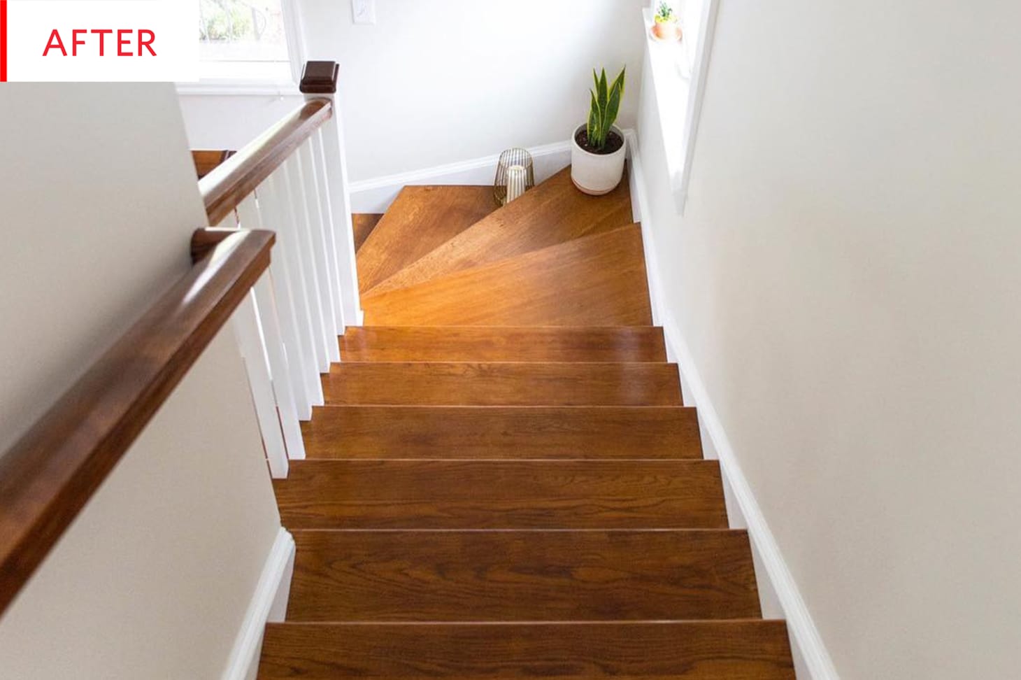 Refinished Hardwood Floor Staircase Before After Photos Apartment Therapy