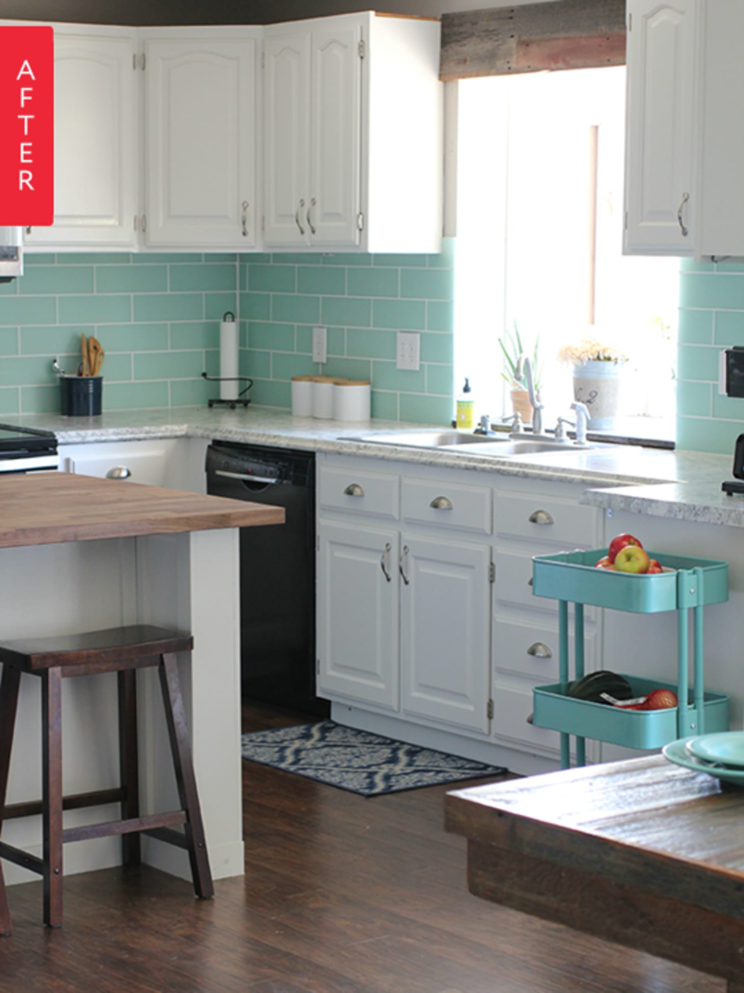 Before & After Repainted Old Oak Kitchen Apartment Therapy