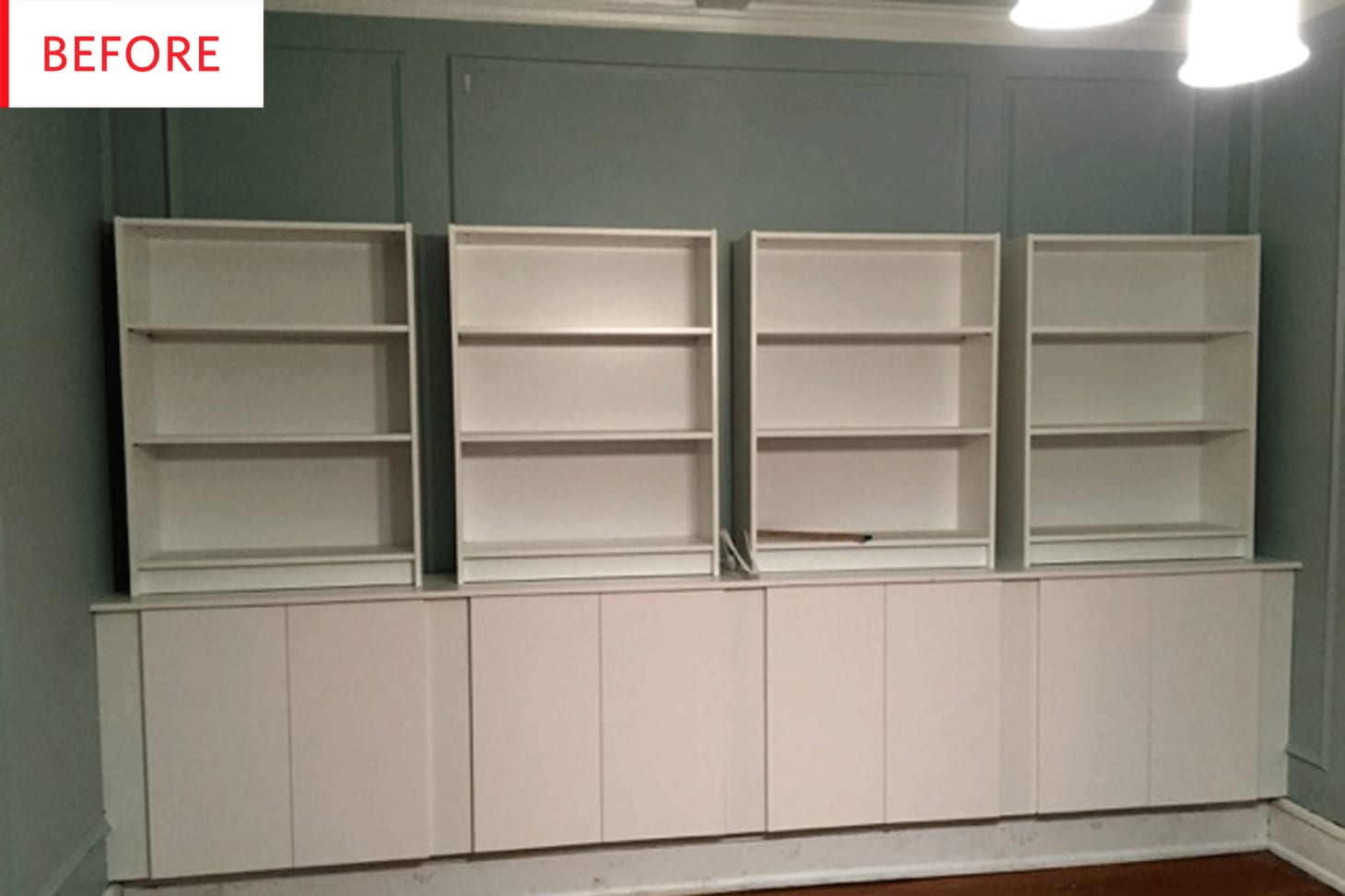 IKEA Hack Faux BuiltIn Bookcase DIY Apartment Therapy
