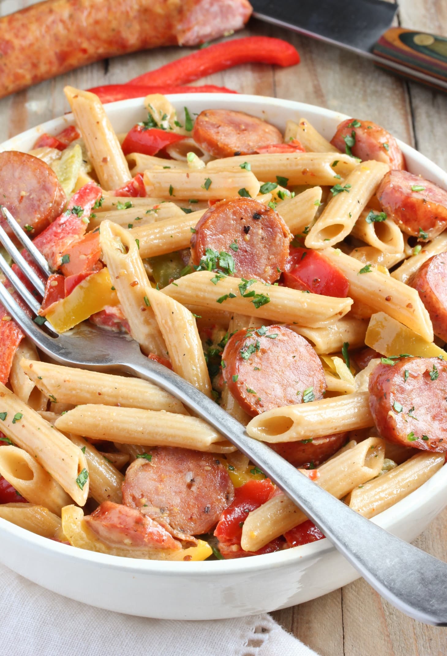 Recipe Spicy Sausage & Mixed Vegetable Skillet Pasta Kitchn