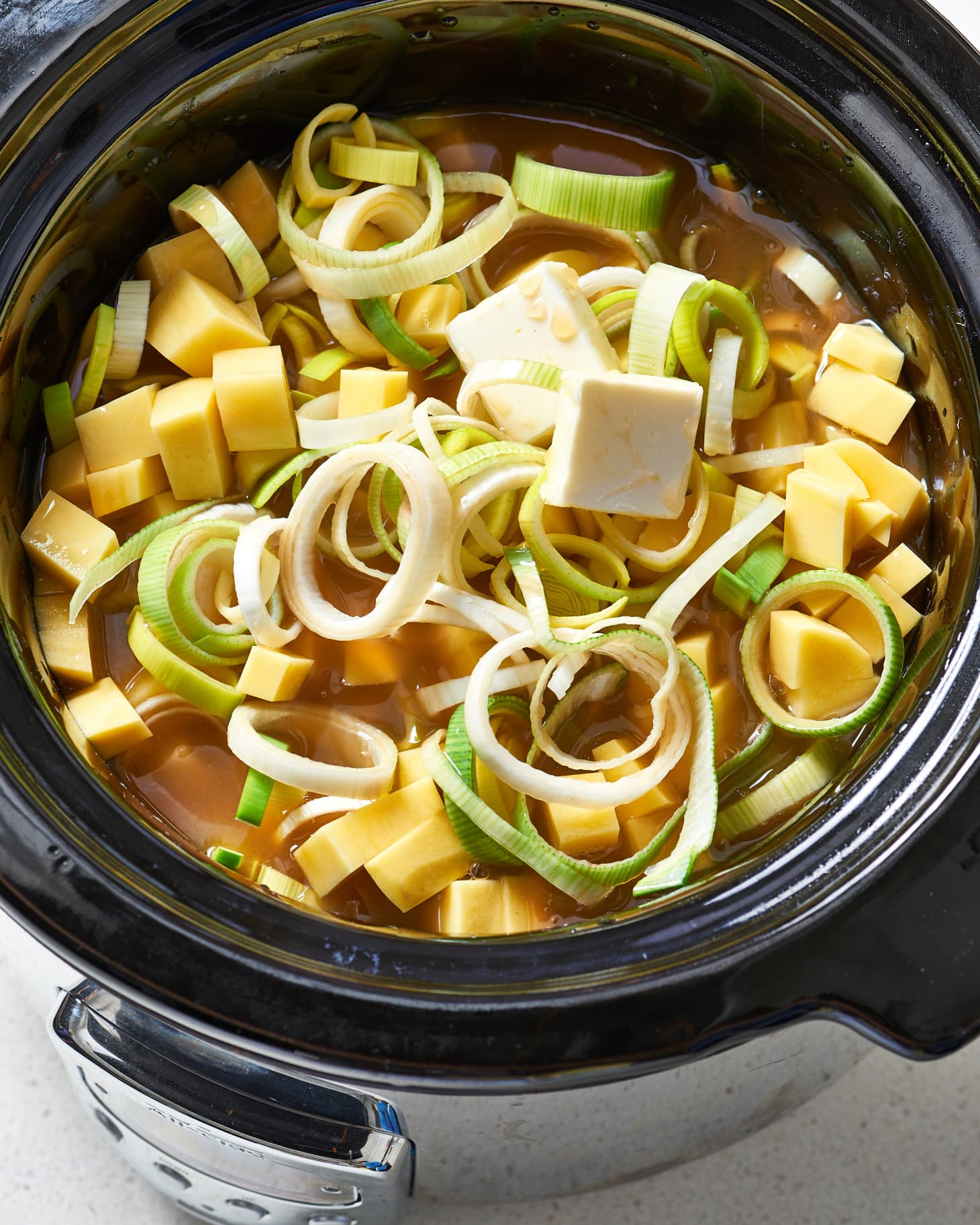 Vegetarian Leek And Potato Soup Slow Cooker