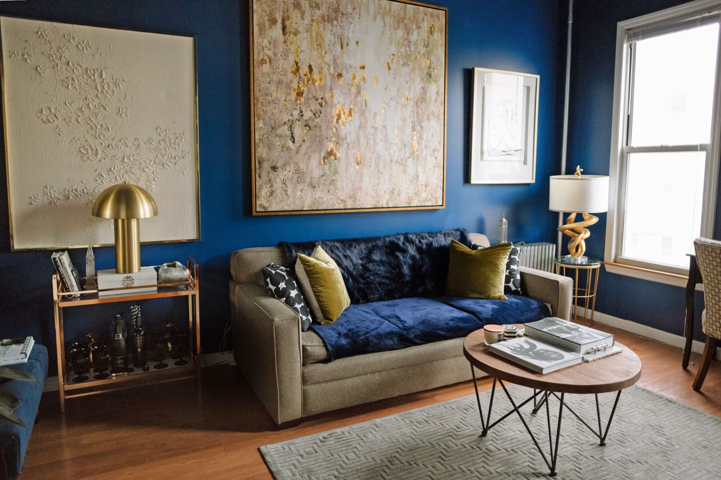 petrol blue living room