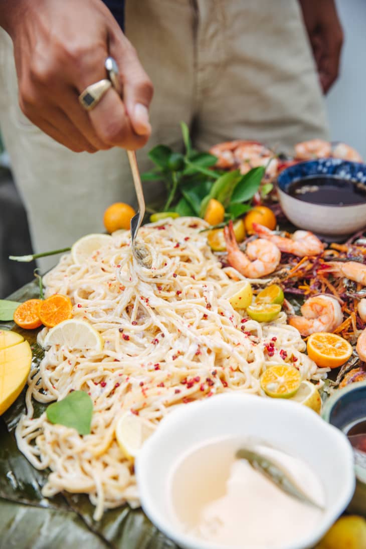 Ginataan Pancit Canton Noodles with Miso and Pink Peppercorns Recipe ...