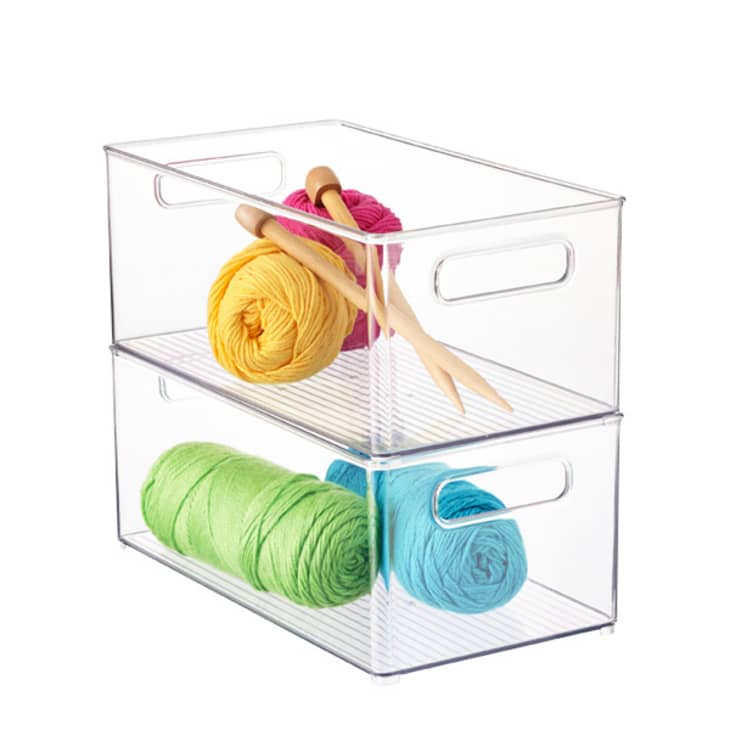 iDesign Clear Linus Deep Stackable Plastic Bin at The Container Store