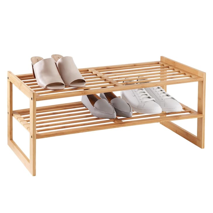 2-Tier Bamboo Stackable Shoe Shelf at The Container Store
