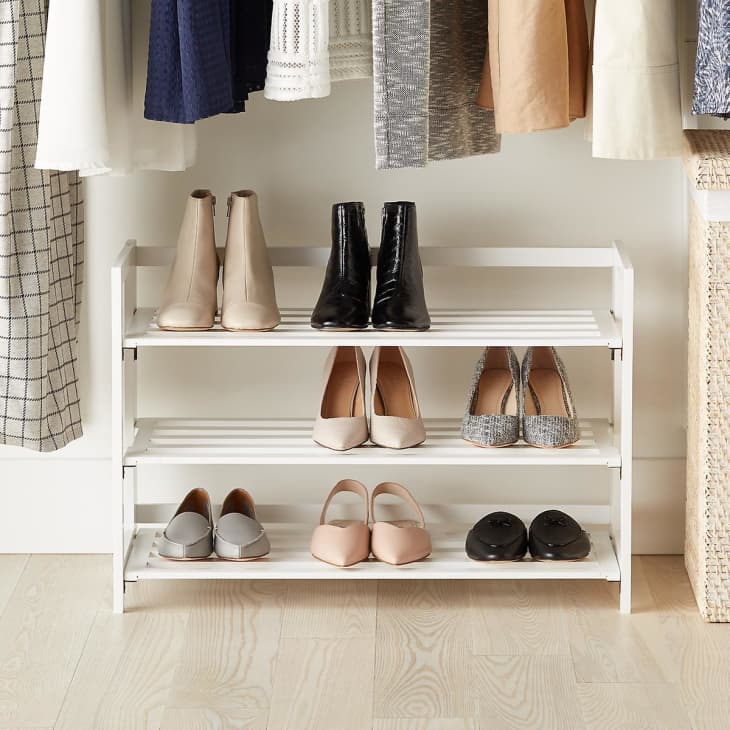 3-Tier White Folding Shoe Rack at The Container Store