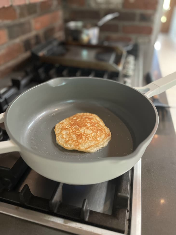 Pancake cooked in an All-in-One 4 QT Hero Pan with Steam Insert by Drew Barrymore