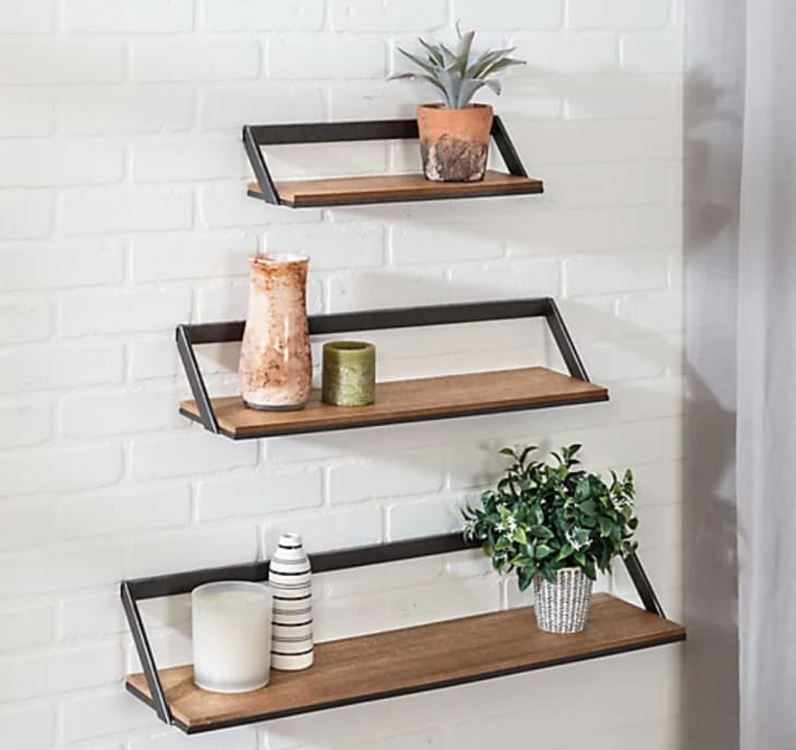 Product Image: Honey-Can-Do 3-Piece Steel and Wood Floating Wall Shelves Set