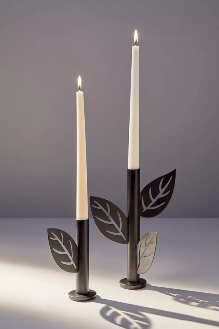 Product Image: Floral Metal Taper Candle Holder