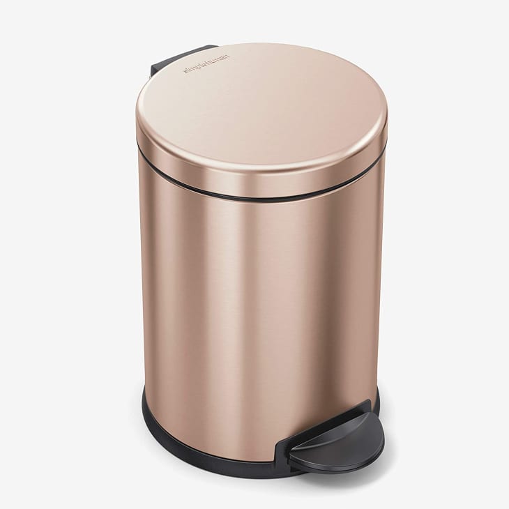 Simple Human 4.5 Liter Round Bathroom Step Trash Can, Rose Gold at Amazon
