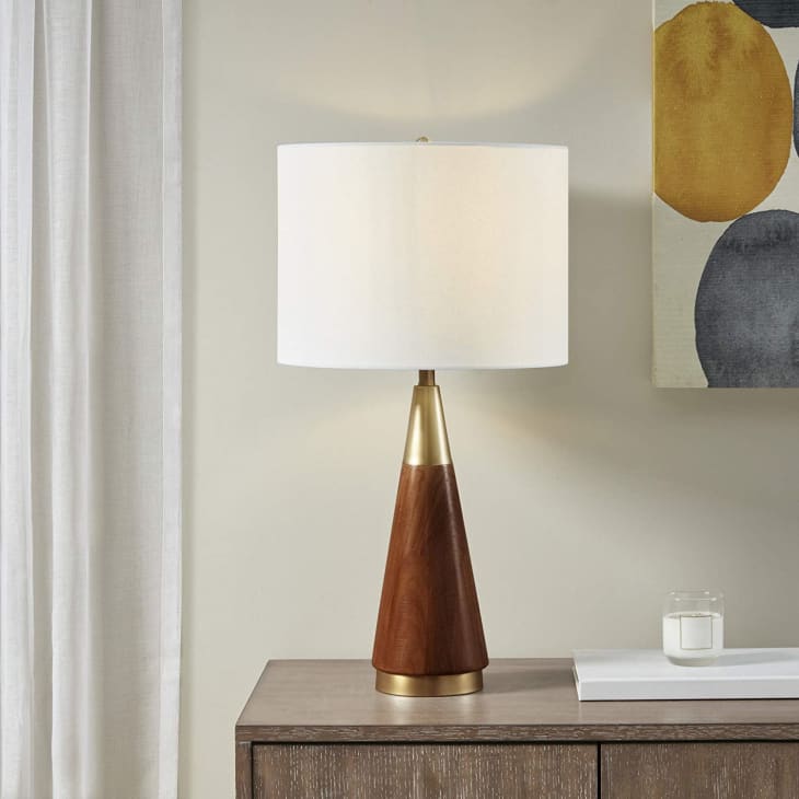 Product Image: INK + IVY Chrislie Gold White Mid Century Modern Table Lamp