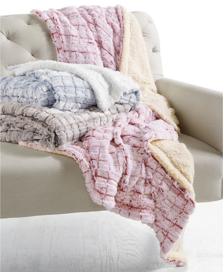 Product Image: Blue Ridge Elle Home Reversible Micromink to Faux-Sherpa Tie-Dye Throw