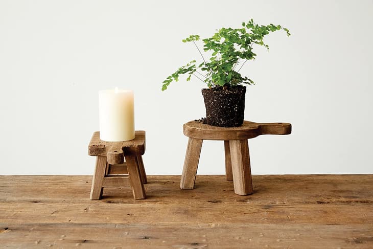 Creative Co-Op Round Wood Pedestal with Handle at Amazon