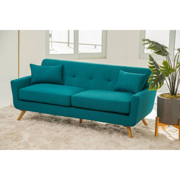 Product Image: Abbyson Bradley Mid Century Teal Fabric Sofa