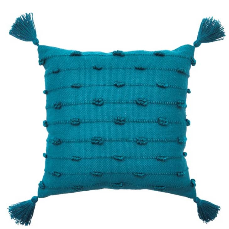Product Image: Better Homes & Gardens Outdoor Solid Knotted Woven Teal Toss Pillow