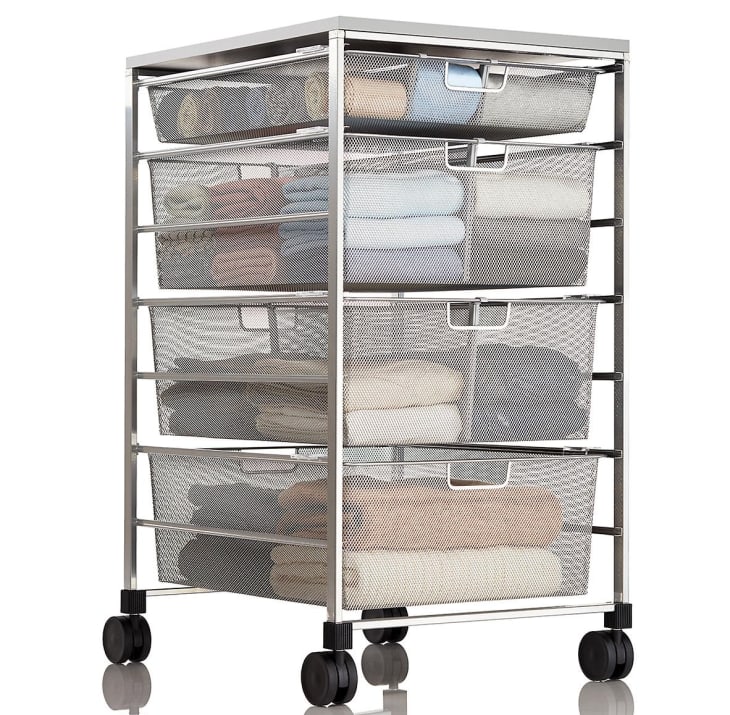 Elfa White Mesh Kitchen Cart