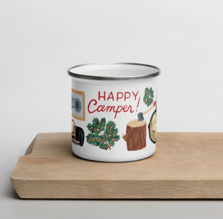 Product Image: Forage Paper Co. Happy Camper Illustrated 12oz Enamel Mug
