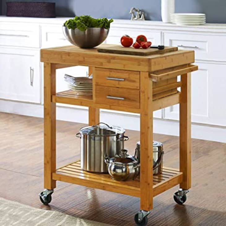 Product Image: Home Aesthetics Bamboo Rolling Kitchen Island Cart