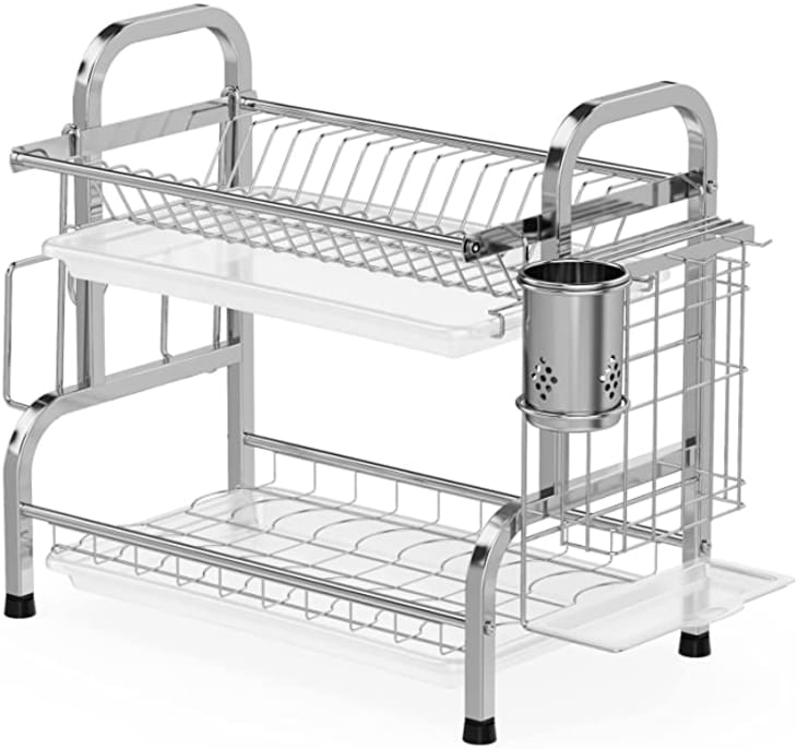 Product Image: iSPECLE Stainless Steel 2-Tier Dish Rack with Utensil Holder