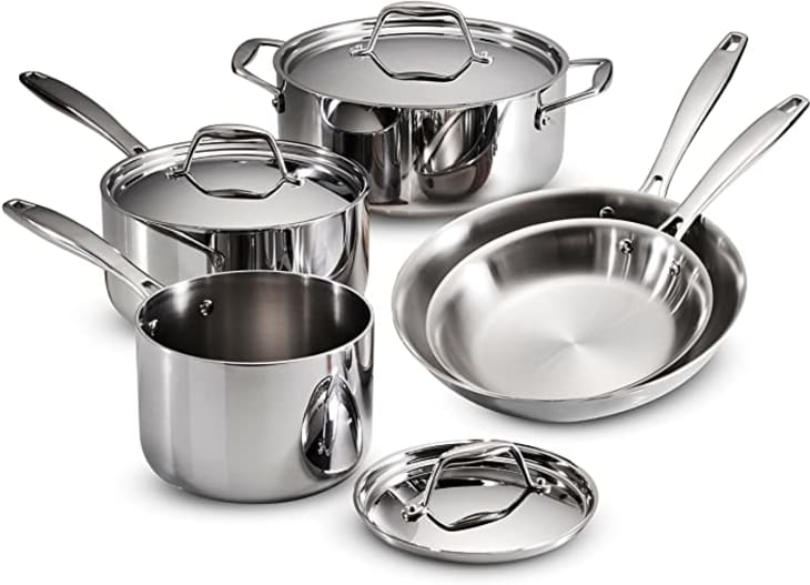 Tramontina 12-Piece Tri-Ply Clad Stainless Steel Cookware Set with Glass Lids