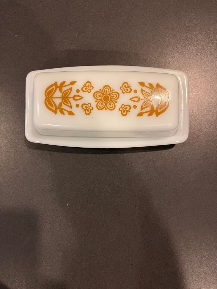 Vintage Pyrex Butterfly Gold Butter Dish at Etsy