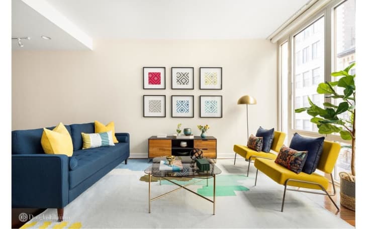 Featured image of post Navy Blue And Mustard Yellow Living Room - The unused floor space under your bed can be valuable if you have an overflow of clothes, bedding or yoga gear.