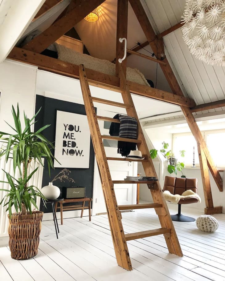 queen loft bed with stairs