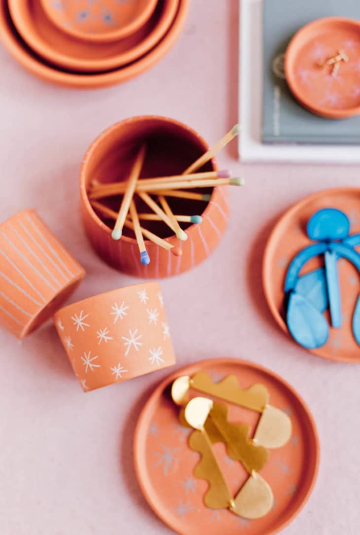 trinket trays made from terracotta saucers