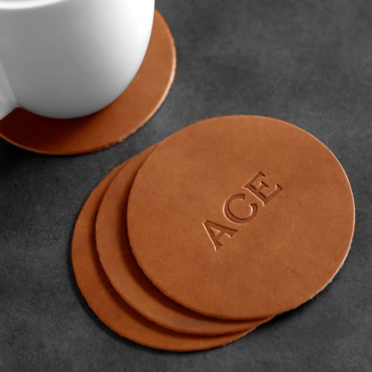 Product Image: Custom Leather Circle Coasters