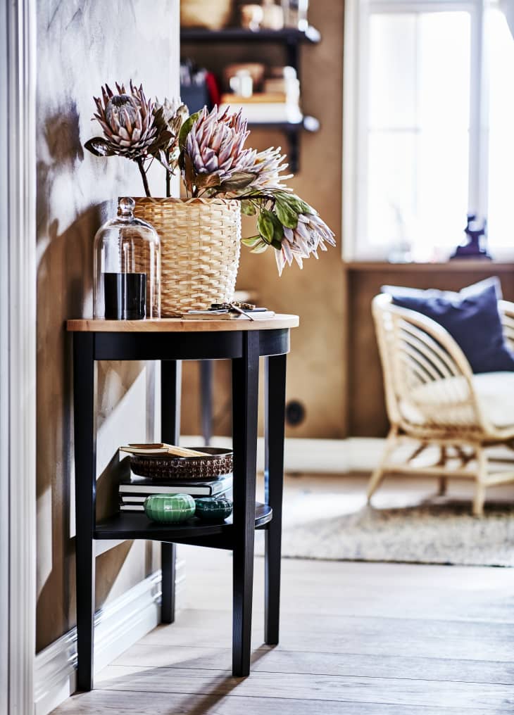 IKEA accent table with decor