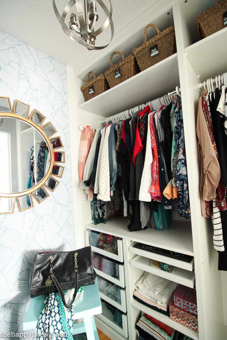 Master Closet Makeover & Reveal, Small Space Walk In Closet Organization