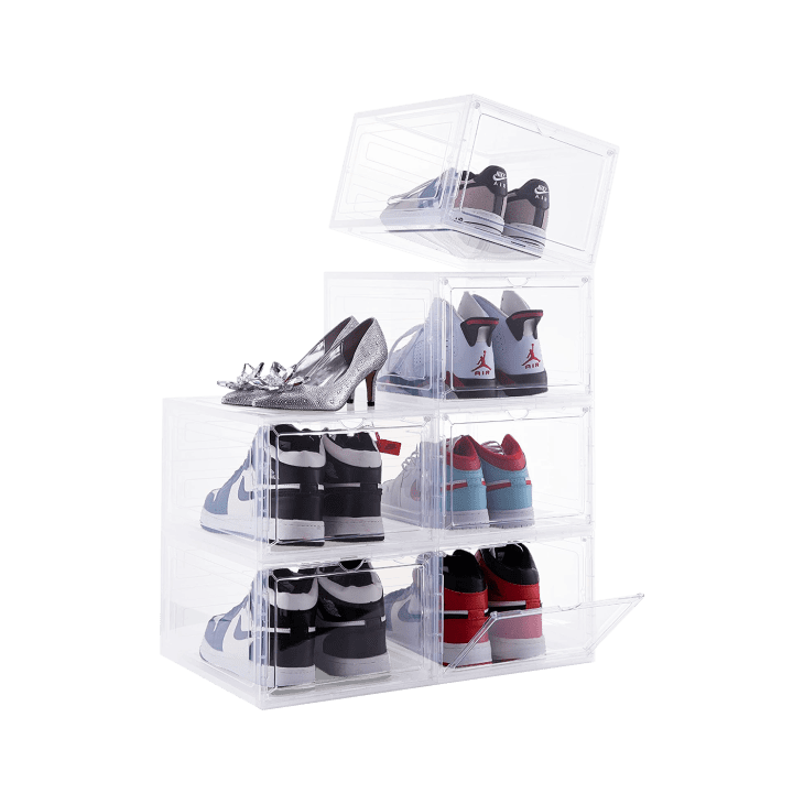 Attelite Drop Front Plastic Shoe Box with Clear Door at undefined