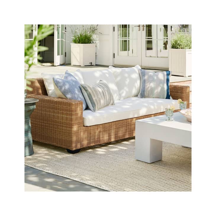 Torrey Wicker Square Arm Outdoor Sofa at Pottery Barn