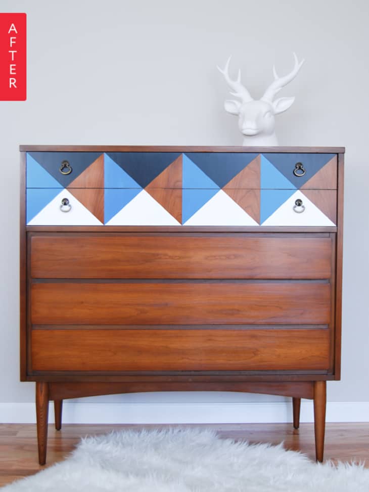 painted mid century modern dresser Makeover: Sustainable Milk Paint  prettydistressed Mid Century Modern Dresser Makeover